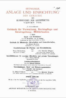 Geb&auml;ude f&uuml;r Verwaltung, Rechtspflege und Gesetzgebung, Milit&auml;rbauten.