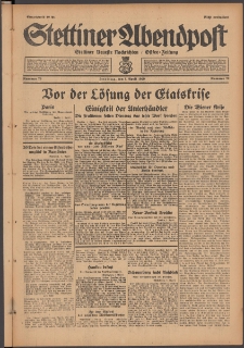 Stettiner Abendpost : Ostsee-Zeitung : Stettiner neueste Nachrichten. 1929 Nr 79