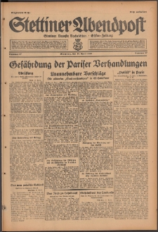Stettiner Abendpost : Ostsee-Zeitung : Stettiner neueste Nachrichten. 1929 Nr 87