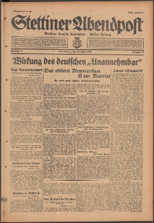 Stettiner Abendpost : Ostsee-Zeitung : Stettiner neueste Nachrichten. 1929 Nr 88