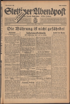 Stettiner Abendpost : Ostsee-Zeitung : Stettiner neueste Nachrichten. 1929 Nr 98