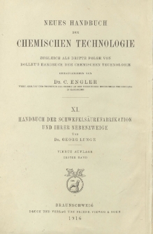 Handbuch der Schwefels&auml;urefabrikation und ihrer Nebenzweige