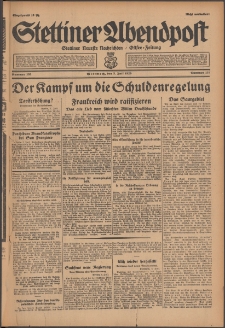 Stettiner Abendpost : Ostsee-Zeitung : Stettiner neueste Nachrichten. 1929 Nr 153