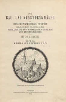 Die Bau- und Kunstdenkm&auml;ler des Regierungsbezirks Stettin