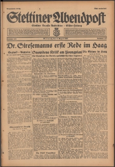 Stettiner Abendpost : Ostsee-Zeitung : Stettiner neueste Nachrichten. 1929 Nr 183