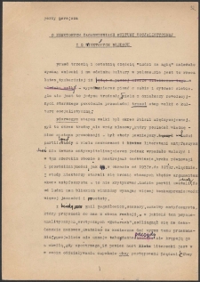 O niektórych zagadnieniach kultury socjalistycznej i niektórych błędach