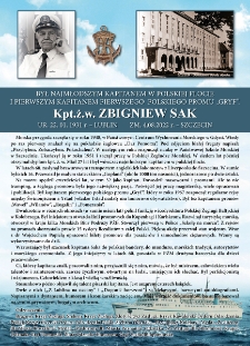 Poczet kapitanów żeglugi wielkiej- kpt. żw. Zbigiew Sak