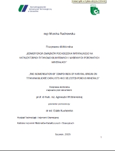 Izomeryzacja związków pochodzenia naturalnego na katalizatorach tytanowo-silikatowych i wybranych porowatych mineraach
