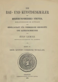 Die Bau- und Kunstdenkmäler der Provinz Pommer.T.2,Bd.1,H.4, Der Kreis Usedom-Wollin