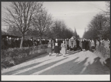 [Kondukt pogrzebowy na Cmentarzu Powązkowskim - odznaczenia państwowe (ujęcie z prawej)]