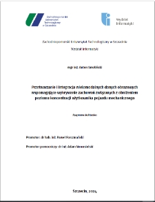 Przetwarzanie i integracja wielomodalnych danych obrazowych wspomagające wykrywanie zachowań związanych z obniżeniem poziomu koncentracji użytkownika pojazdu mechanicznego