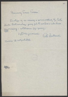 [List Piotra Borkowskiego do Jerzego Borejszy z 28 listopada 1946].