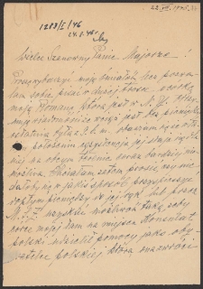 [List Jadwigi Buzek do Jerzego Borejszy z 22 sierpnia 1946].