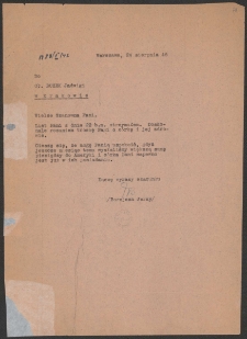 [List Jerzego Borejszy do Jadwigi Buzek z 24 sierpnia 1946].