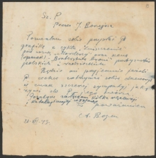 [List A. Bogena do Jerzego Borejszy z 22 grudnia 1949].