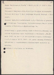 [Notatka dotycząca Kazimierza Bajera].