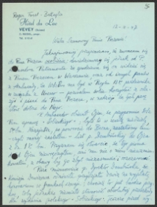 [List Rogera Forst-Battaglia do Jerzego Borejszy z 12 października 1947].