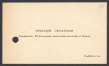 [Wizytówka Cesare Colombo].