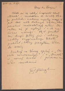 [List E... do Jerzego Borejszy z 7 sierpnia 1950].