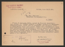 [List Ludwika Malkowskiego do Jerzego Borejszy w sprawie inzyniera Litwina z 28 listopada 1945].