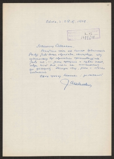 [List Ja... do Jerzego Borejszy z 29 listopada 1948].