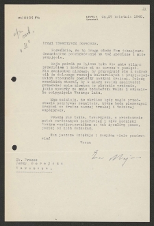 [List od Evy Majoros do Jerzego Borejszy z 27 kwietnia 1948].