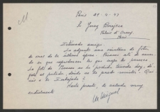 [List M. Miguela do Jerzego Borejszy z 29 kwietnia 1947].