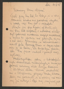 [List Ludwiki Majdowej do Jerzego Borejszy z 14 maja 1945].