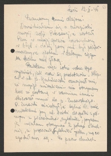 [List Ludwiki Majdowej do Jerzego Borejszy z 12 lutego 1946].