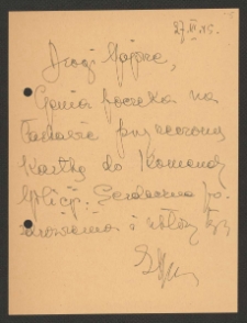 [List Zofii Nałkowskiej do Jerzego Borejszy z 27 marca 1945].
