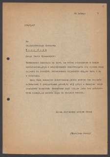 [List Jerzego Borejszy do Ryszarda Ordyńskiego 24 lutego 1947].