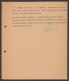 [Notatka Mirosława Hegemana o Bronisławie Ostrowskiej].