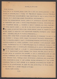 [List Mirosława Ogórka do Jerzego Borejszy z 31 grudnia 1946].