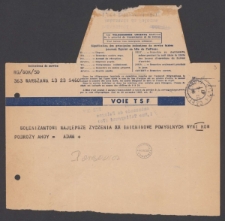 [Telegram A. Panaseiwcza do Jerzego Borejszy z 23 kwietnia 1947].