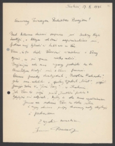 [List Ireny Pancer do Jerzego Borejszy z 17 października 1945].