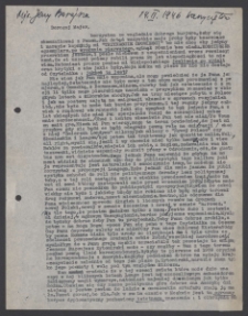 [List Ksawerego Pruszyńskiego do Jerzego Borejszy z 14 lutego 1946].