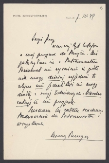 [List Ksawerego Pruszyńskiego do Jerzego Borejszy z 7 kwietnia 1949].