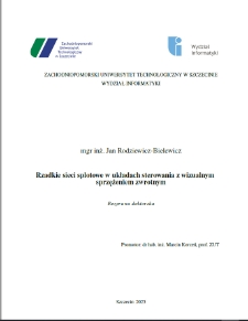 Rzadkie sieci splotowe w układach sterowania z wizualnym sprzężeniem zwrotnym