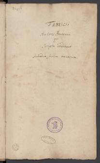 Fabricii Autores Pomerani qui scripta ediderunt secundum seriem annorum