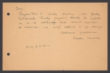 [List Hanny Zawadzkiej do Jerzego Borejszy z 8 kwietnia 1946].