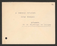 [Koperta adresowana do Jerzego Borejszy z adresem nadawcy Stanislasa Fumeta].