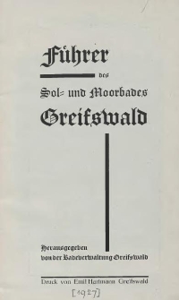 Führer des Sol- und Moorbades Greifswald