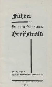 F&uuml;hrer des Sol- und Moorbades Greifswald