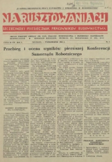 Na Rusztowaniach : szczeciński miesięcznik pracowników budownictwa. R.1, 1958 nr 4