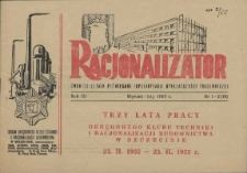 Racjonalizator : miesięcznik poświęcony popularyzacji wynalazczości pracowniczej. R.3, 1955 nr 1-2