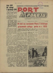 Port Pokoju : pismo Komitetu Zakładowego PZPR i Rad Zakładowych ZPS. R.6, 1956 nr 1