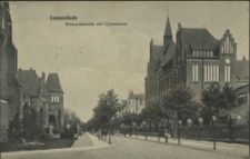 Swinemünde, Bismarckstraße mit Gymnasium
