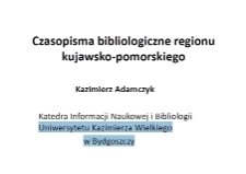 Czasopisma bibliologiczne regionu kujawsko-pomorskiego