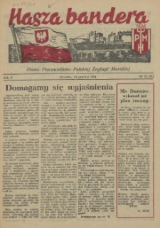 Nasza Bandera : pismo Pracowników Polskiej Żeglugi Morskiej. R.2, 1954 nr 22 (27)