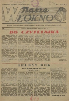 Nasze Wł&oacute;kno : pismo pracownik&oacute;w Szczecińskich Zakład&oacute;w Wł&oacute;kien Sztucznych. R.1, 1955 nr 1